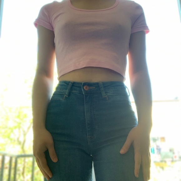 American Apparel ~Crop Top~ Baby Rib Colle… - Picture 2 of 5